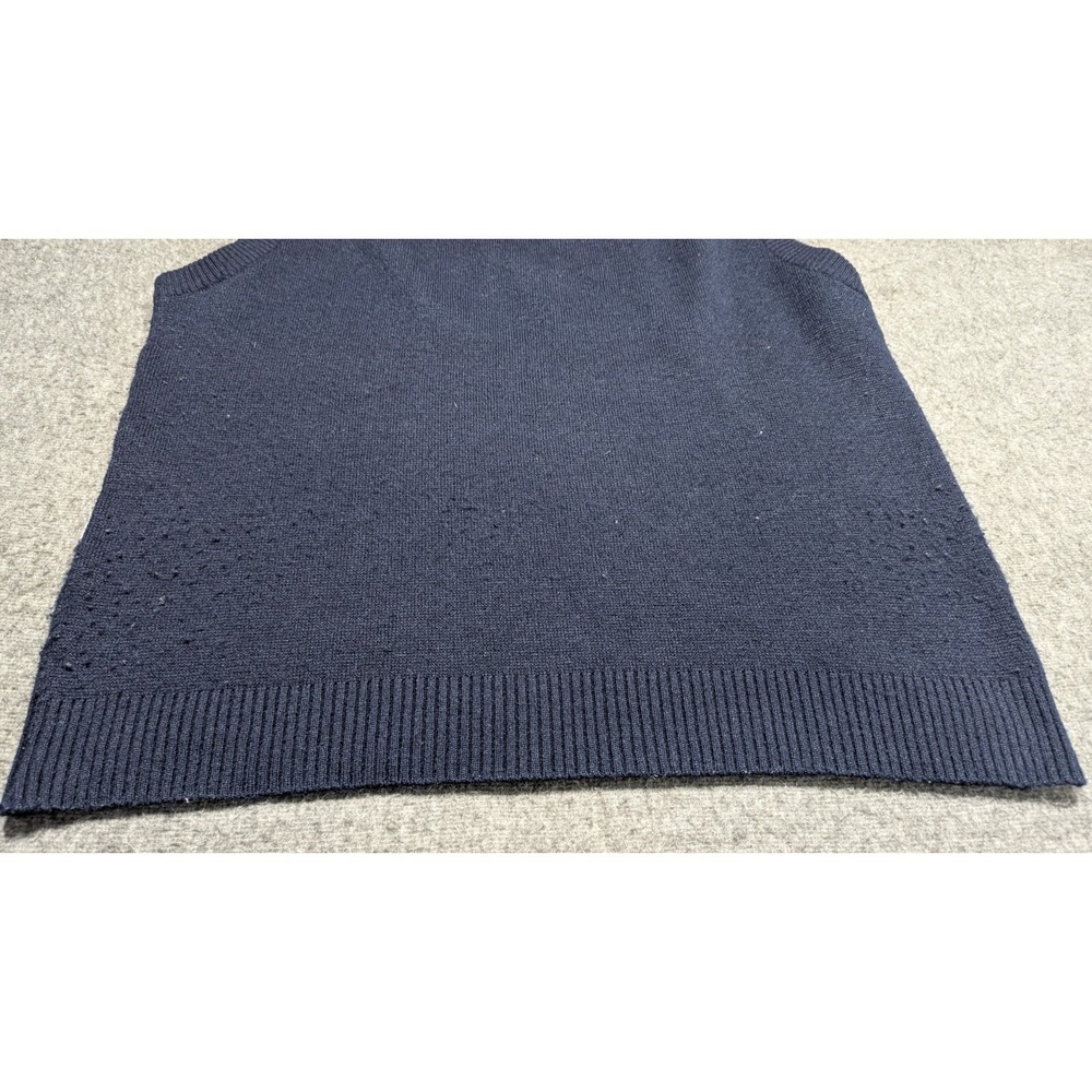 Vtg Sansabelt Sweater Mens Large Blue‎ Grandpa Wool Blend Y2K Preppy Professor - Picture 4 of 11